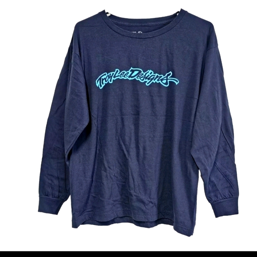 Troy Lee Designs TLD Graphic Long Sleeve Blue T-Shirt Bikers Tacers MTB Shirt, M